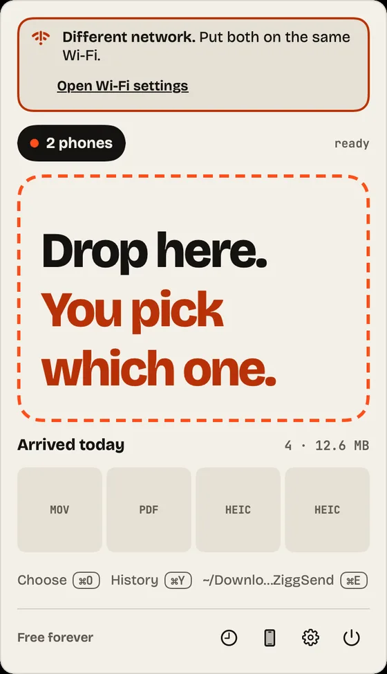 Step 11: Different network. Mac and phone on different networks? Put both on the same Wi-Fi.