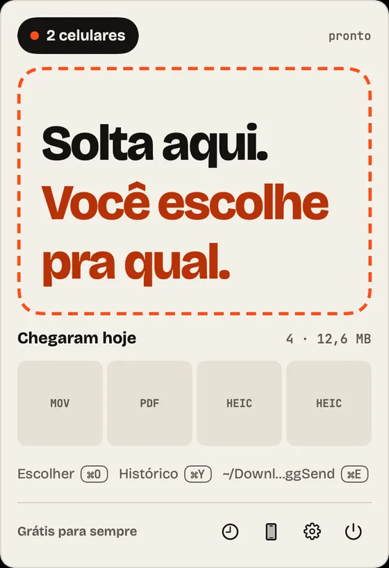 Passo 8: O que chegou hoje. Em “Chegaram hoje” ficam os arquivos do dia, com a pasta embaixo.