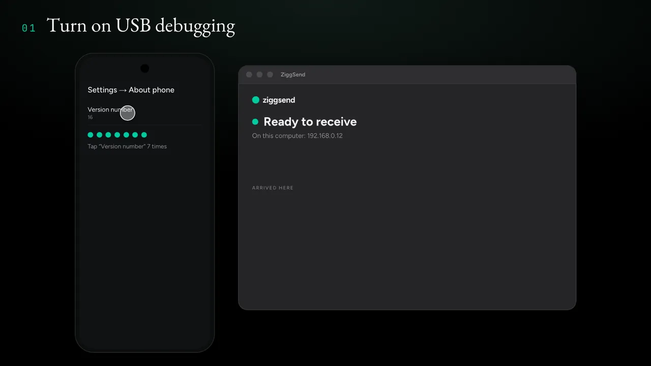Android About phone screen, with Version number being tapped seven times