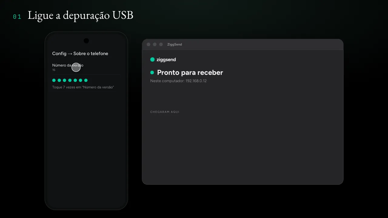 Tela Sobre o telefone do Android, com Número da versão sendo tocado sete vezes